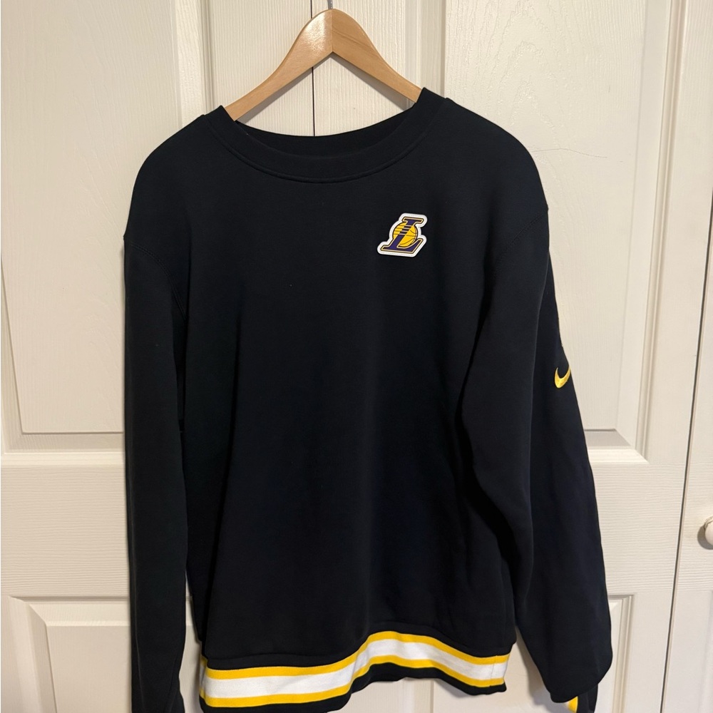 NBA Los Angeles Lakers Black Crewneck with Yellow Trim